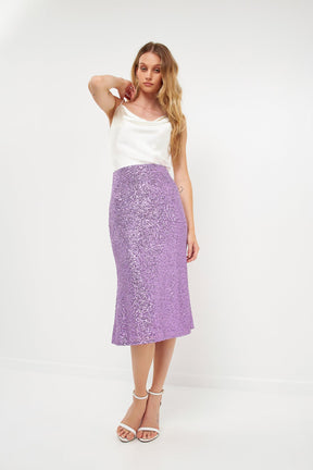 ENGLISH FACTORY - Sequins Midi Skirt - SKIRTS available at Objectrare