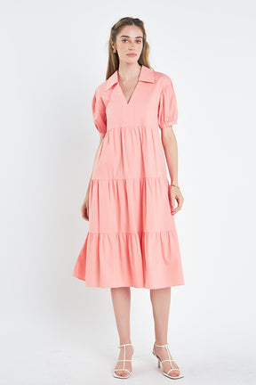 ENGLISH FACTORY - Short Puff Sleeve Midi Dress - DRESSES available at Objectrare