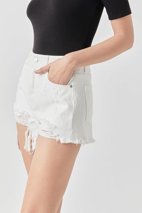 GREY LAB - Destroyed Denim Shorts - SHORTS available at Objectrare