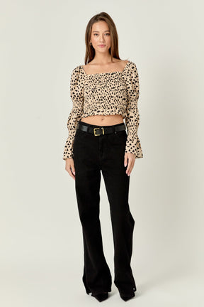 ENGLISH FACTORY - Dotted Smocked Top - TOPS available at Objectrare