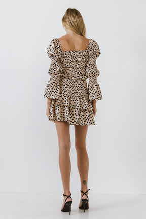 Dotted Smocked Skirt