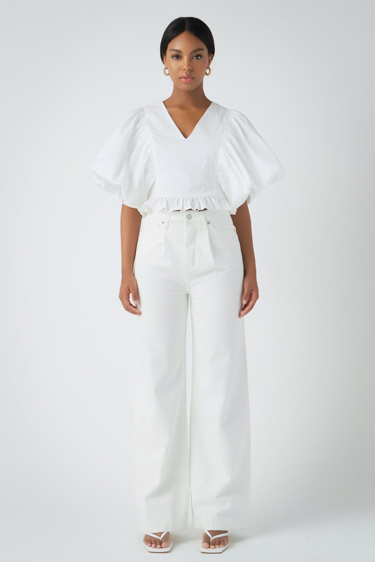 ENDLESS ROSE - Puff Sleeve Detail Top - TOPS available at Objectrare