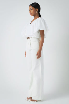 ENDLESS ROSE - Puff Sleeve Detail Top - TOPS available at Objectrare