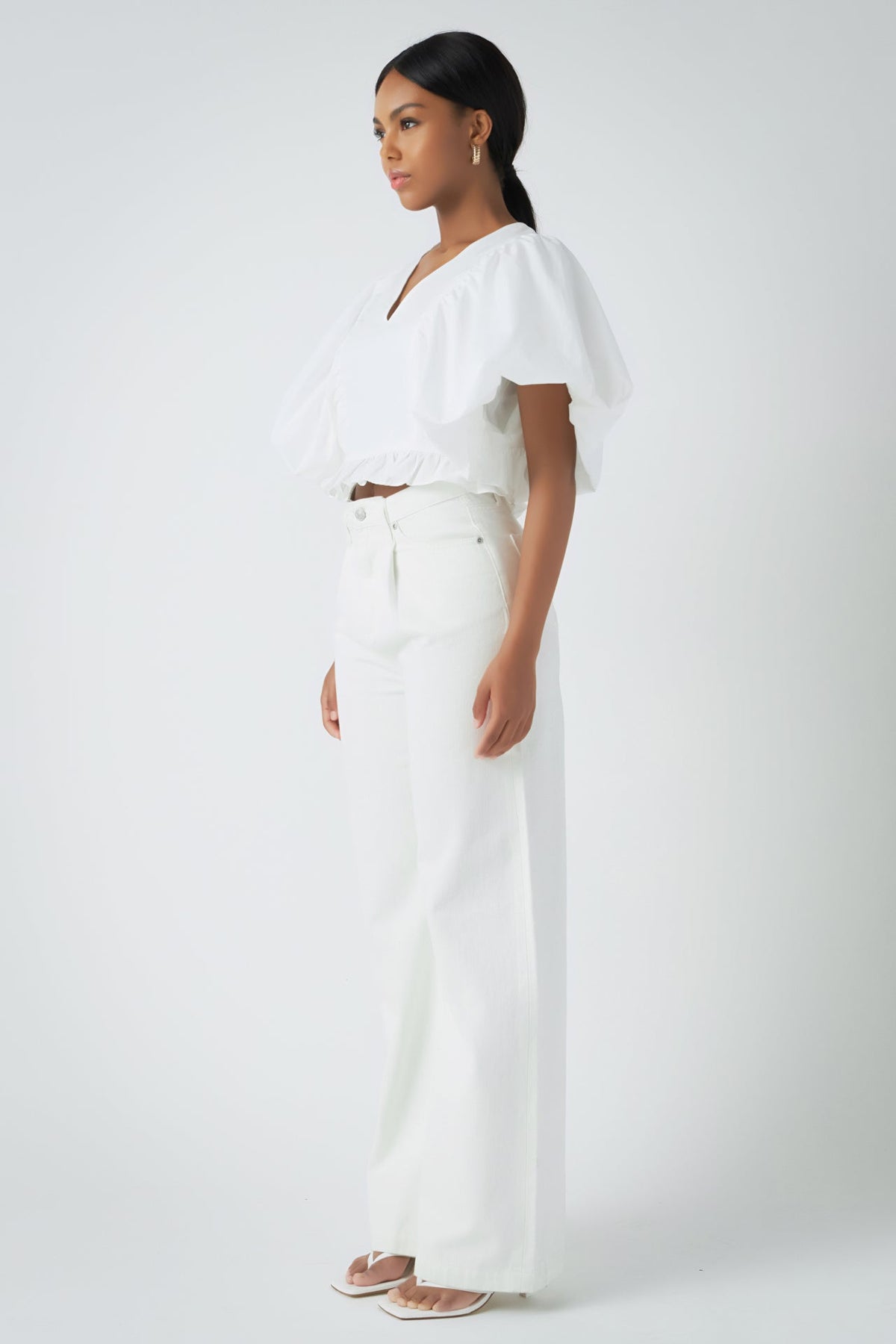 ENDLESS ROSE - Puff Sleeve Detail Top - TOPS available at Objectrare