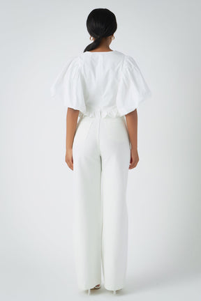 ENDLESS ROSE - Puff Sleeve Detail Top - TOPS available at Objectrare