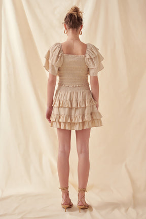 FREE THE ROSES - Free The Roses - Smocked Ruffled Mini Skirt - SKIRTS available at Objectrare