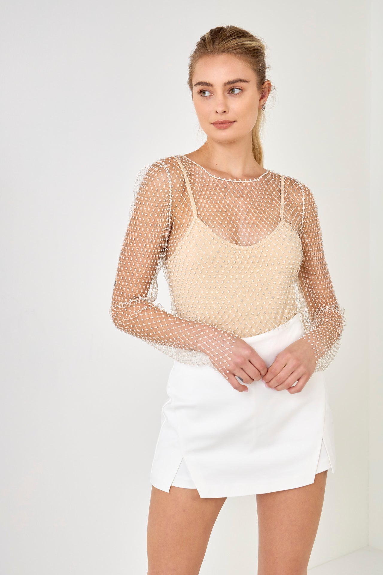 ENDLESS ROSE - Endless Rose - Crystal Mesh Top - TOPS available at Objectrare