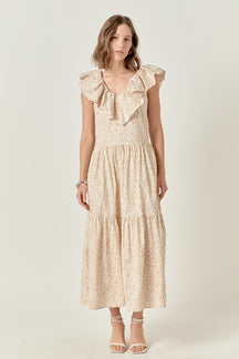 ENGLISH FACTORY - Floral Ruffled Midi Dress - DRESSES available at Objectrare