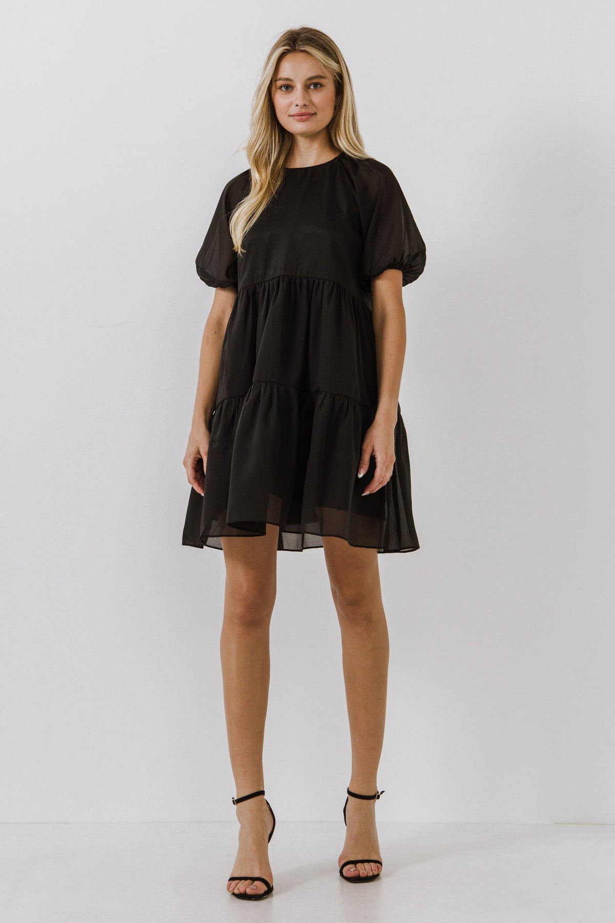 ENGLISH FACTORY - Organza Puff Sleeve Mini Dress - DRESSES available at Objectrare