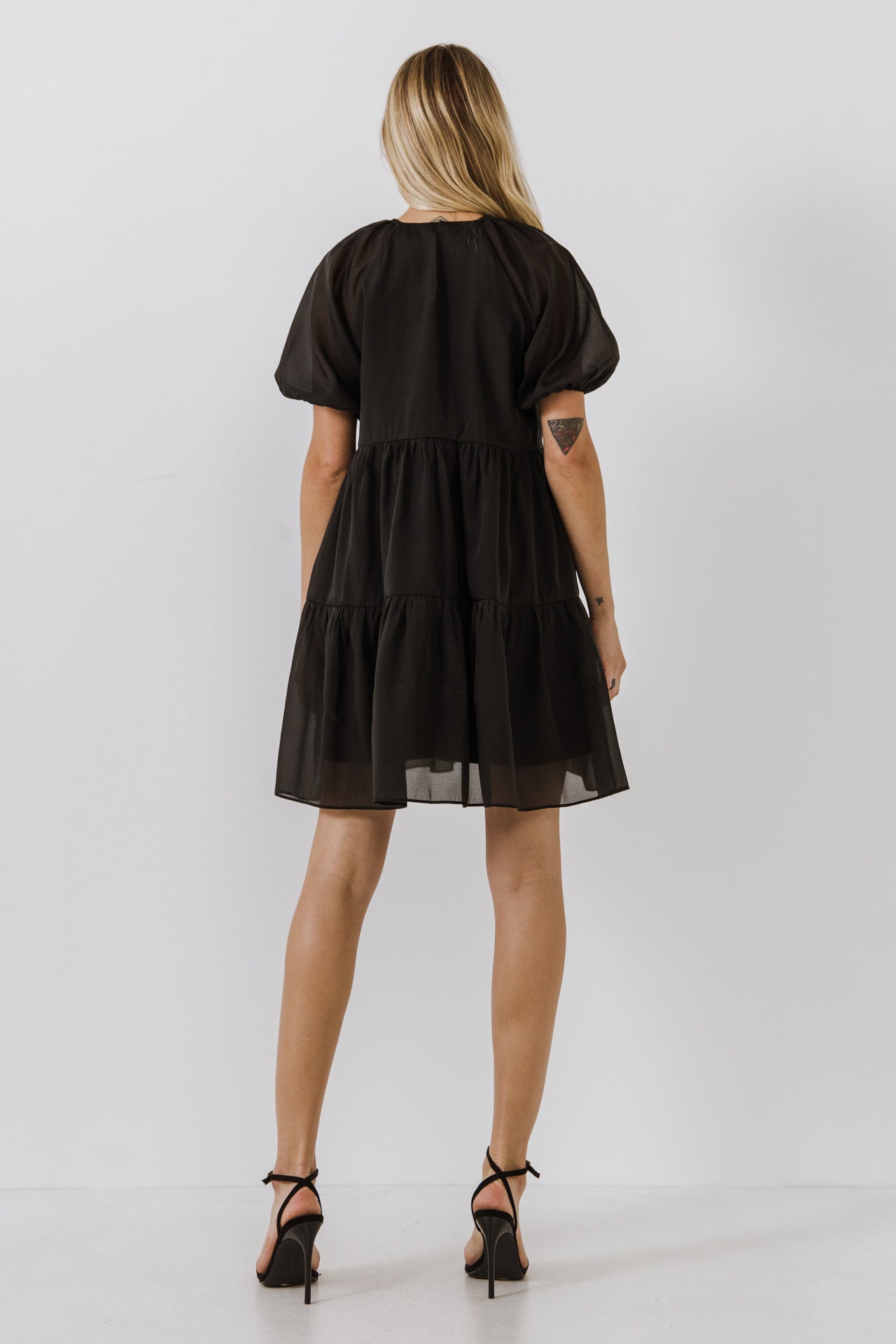 ENGLISH FACTORY - English Factory - Organza Puff Sleeve Mini Dress - DRESSES available at Objectrare