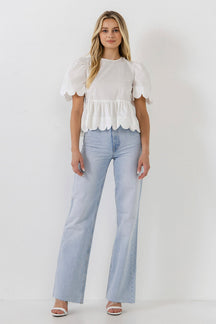 ENGLISH FACTORY - Scallop Edge Top - TOPS available at Objectrare