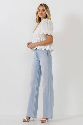 ENGLISH FACTORY - Scallop Edge Top - TOPS available at Objectrare