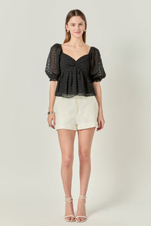 ENGLISH FACTORY - Gingham Chiffon Top - TOPS available at Objectrare
