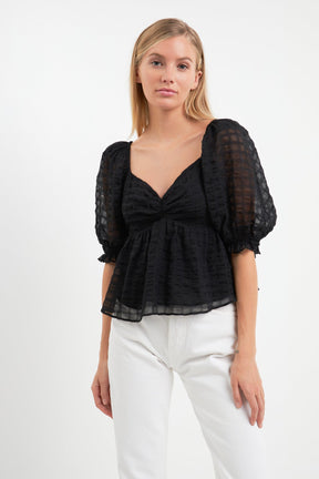 ENGLISH FACTORY - English Factory - Gingham Chiffon Top - TOPS available at Objectrare