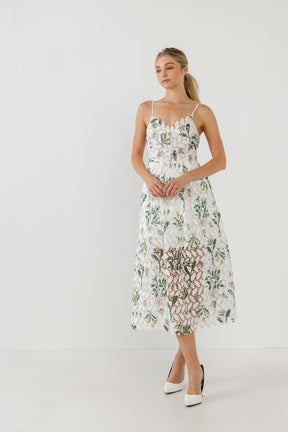 ENDLESS ROSE - Endless Rose - Floral Printed Lace Midi Dress - DRESSES available at Objectrare