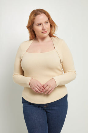 ENDLESS ROSE - Ribbed Fitted Knit Top - TOPS available at Objectrare