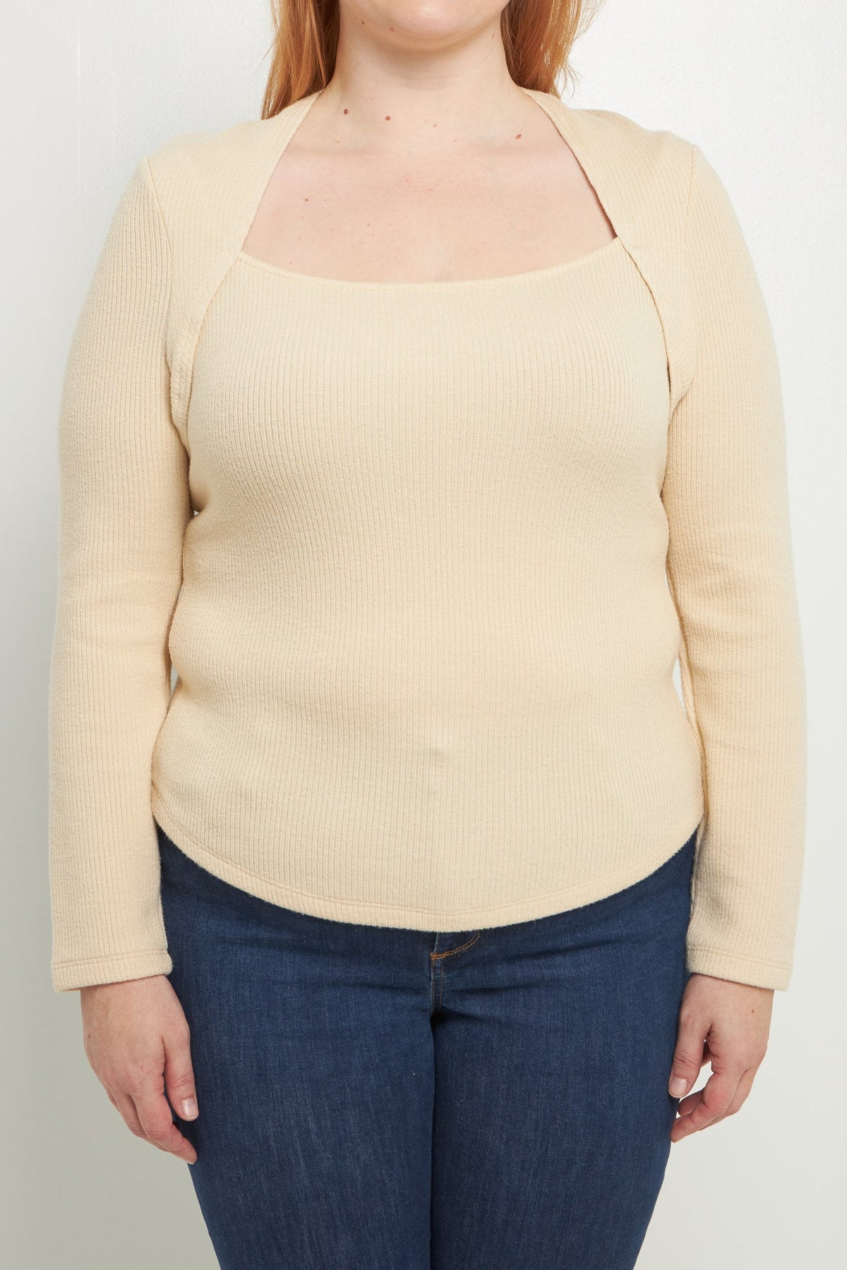 ENDLESS ROSE - Endless Rose - Ribbed Fitted Knit Top - TOPS available at Objectrare