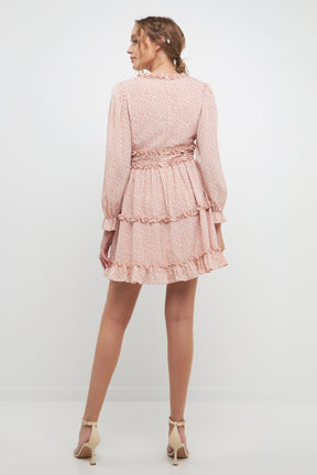 FREE THE ROSES - Free The Roses - Floral Ruffle Detail Mini Dress - DRESSES available at Objectrare