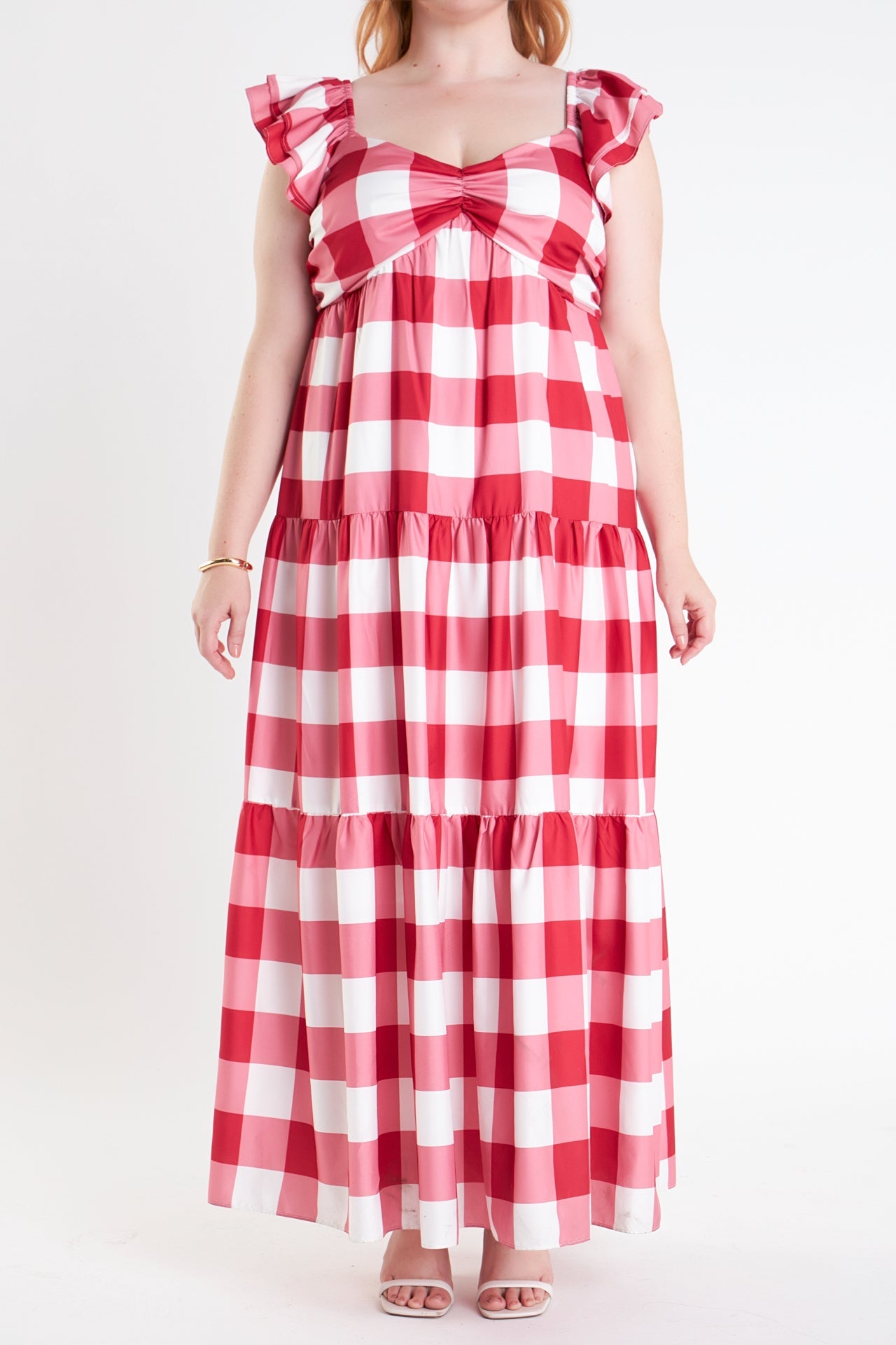 ENGLISH FACTORY - Plus Size Gingham Maxi Dress - DRESSES available at Objectrare