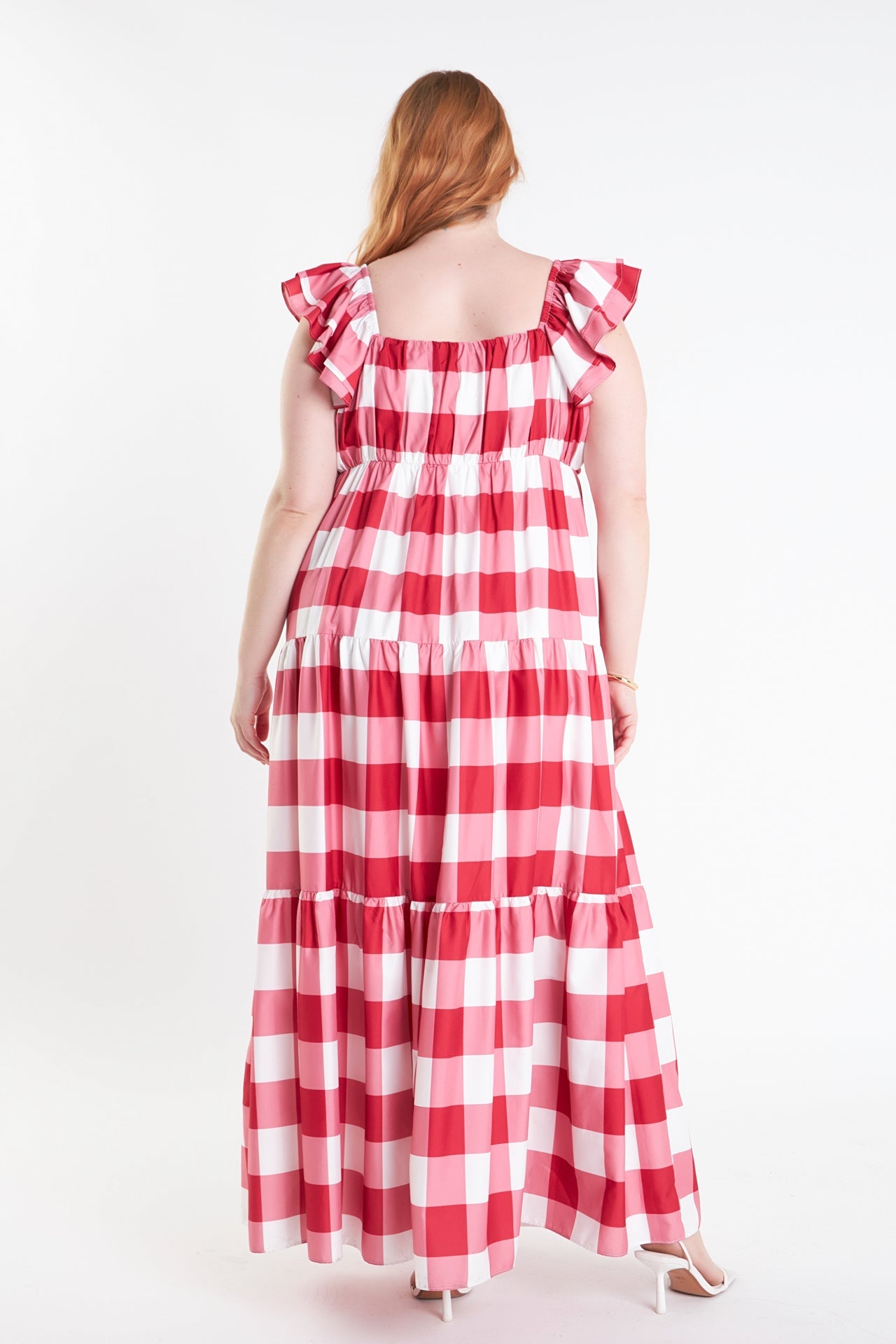 ENGLISH FACTORY - Plus Size Gingham Maxi Dress - DRESSES available at Objectrare