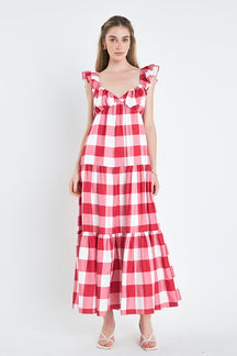 ENGLISH FACTORY - English Factory - Gingham Maxi Dress - DRESSES available at Objectrare