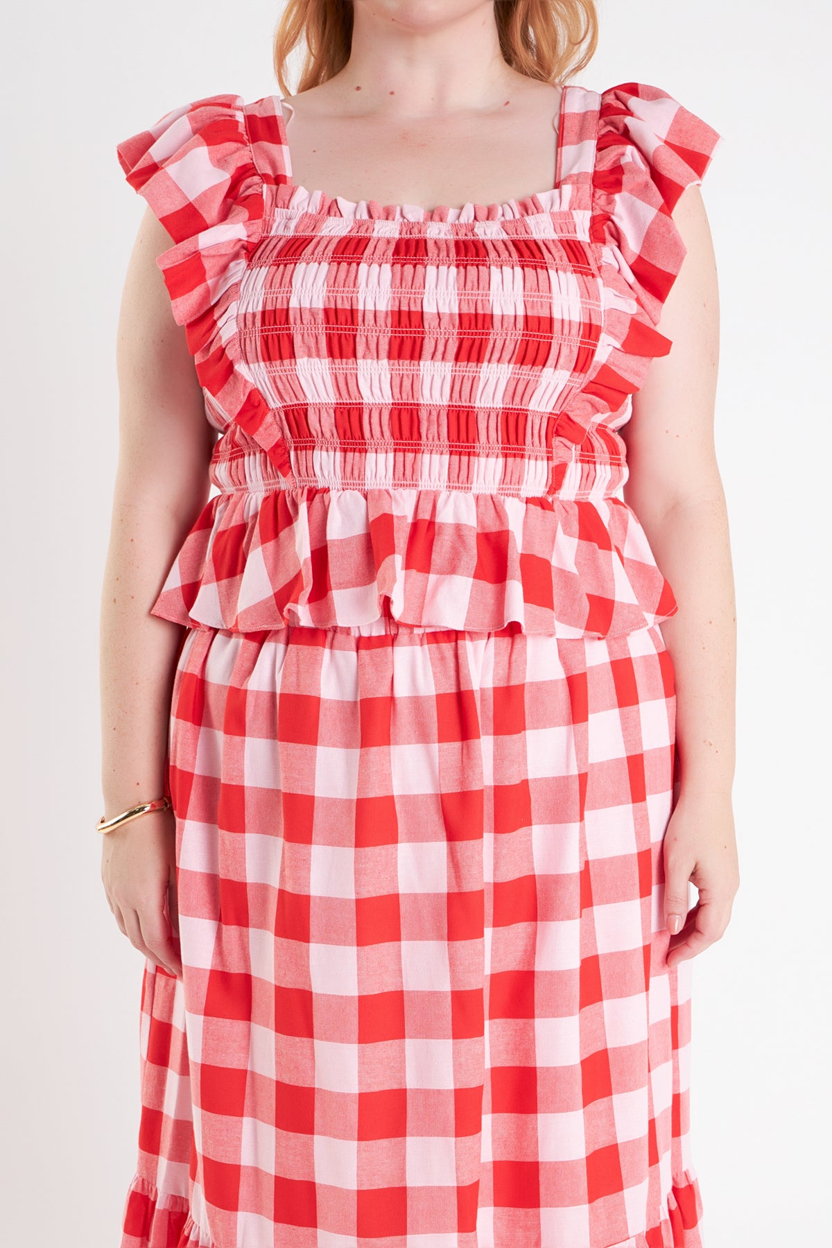 ENGLISH FACTORY - Gingham Smocked Top - TOPS available at Objectrare