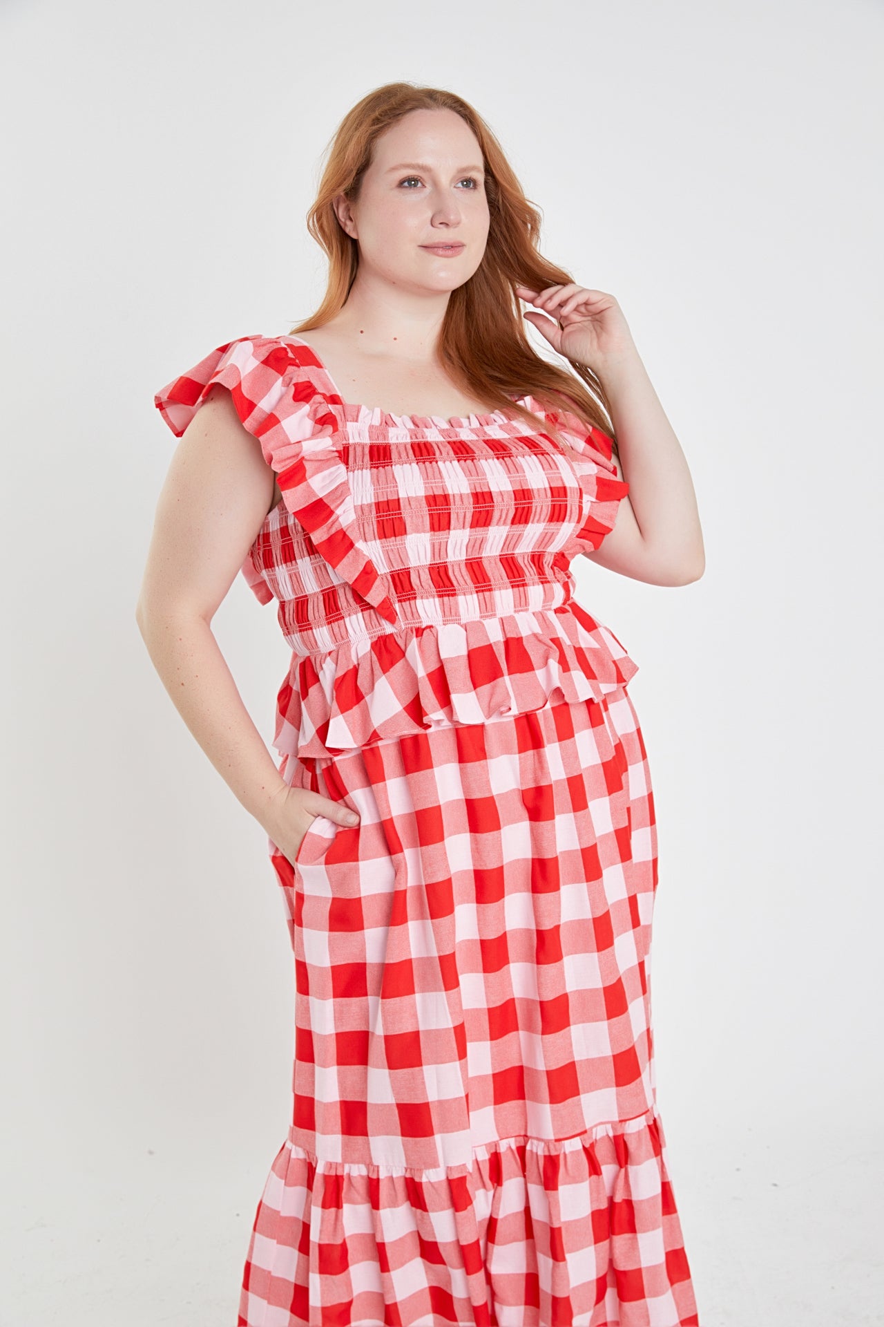 ENGLISH FACTORY - Gingham Smocked Top - TOPS available at Objectrare
