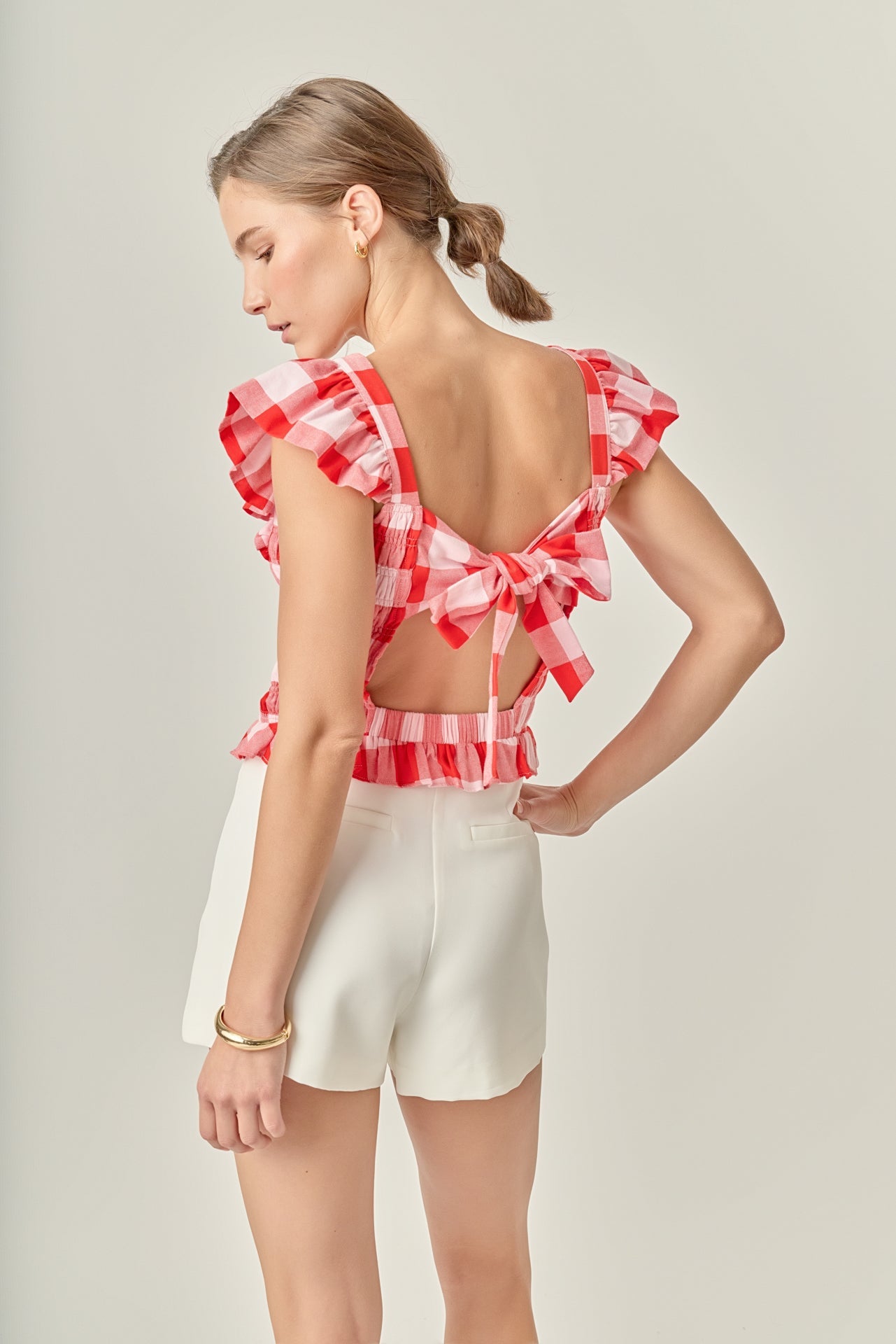 ENGLISH FACTORY - Gingham Smocked Top - TOPS available at Objectrare