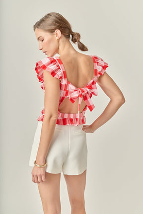 ENGLISH FACTORY - Gingham Smocked Top - TOPS available at Objectrare