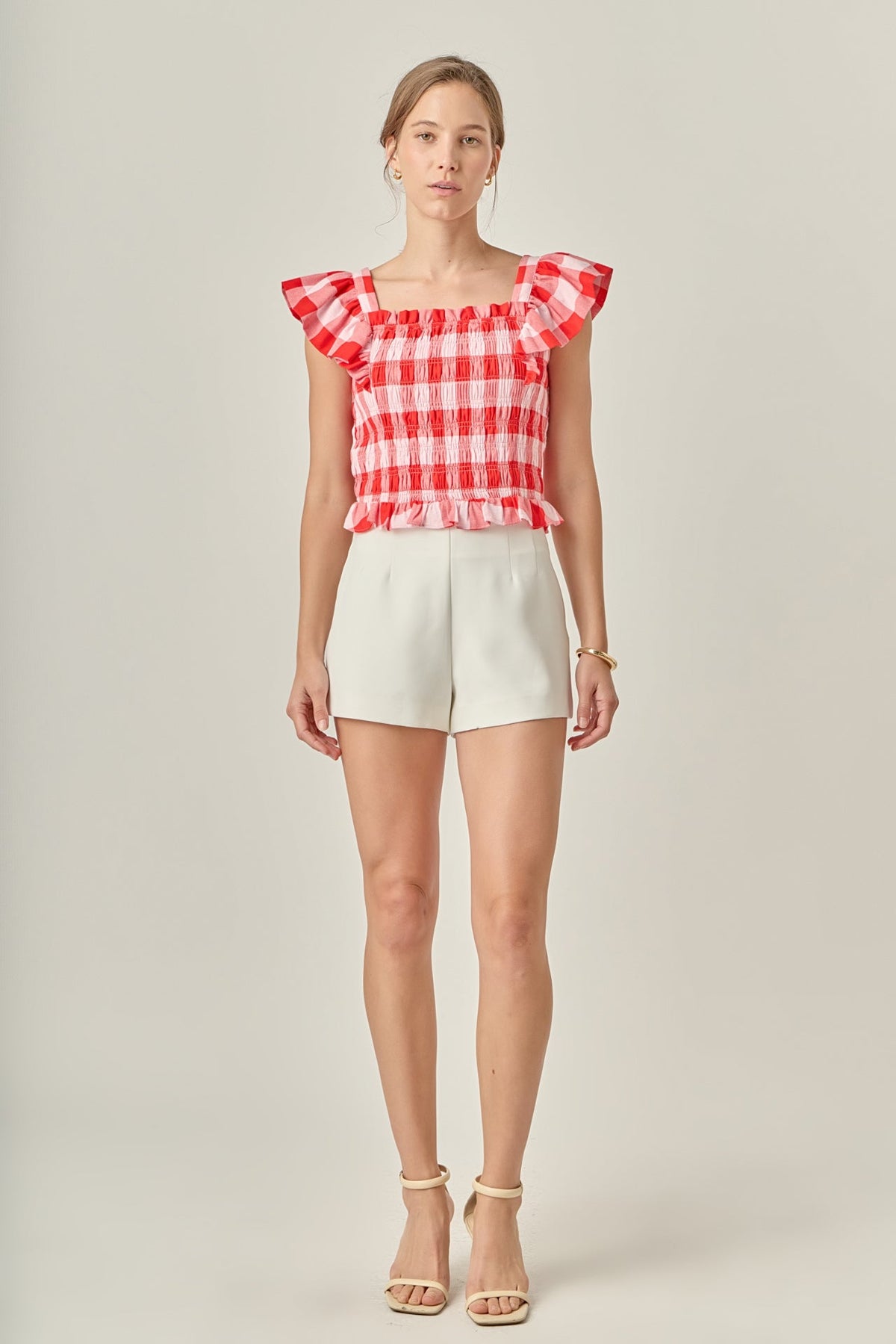 ENGLISH FACTORY - Gingham Smocked Top - TOPS available at Objectrare
