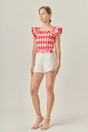 ENGLISH FACTORY - Gingham Smocked Top - TOPS available at Objectrare