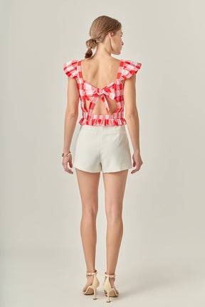 ENGLISH FACTORY - Gingham Smocked Top - TOPS available at Objectrare