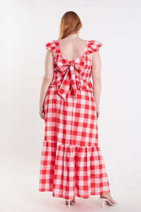 ENGLISH FACTORY - English Factory - Plus Size Gingham Midi Skirt - SKIRTS available at Objectrare