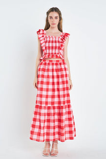 Gingham Midi Skirt