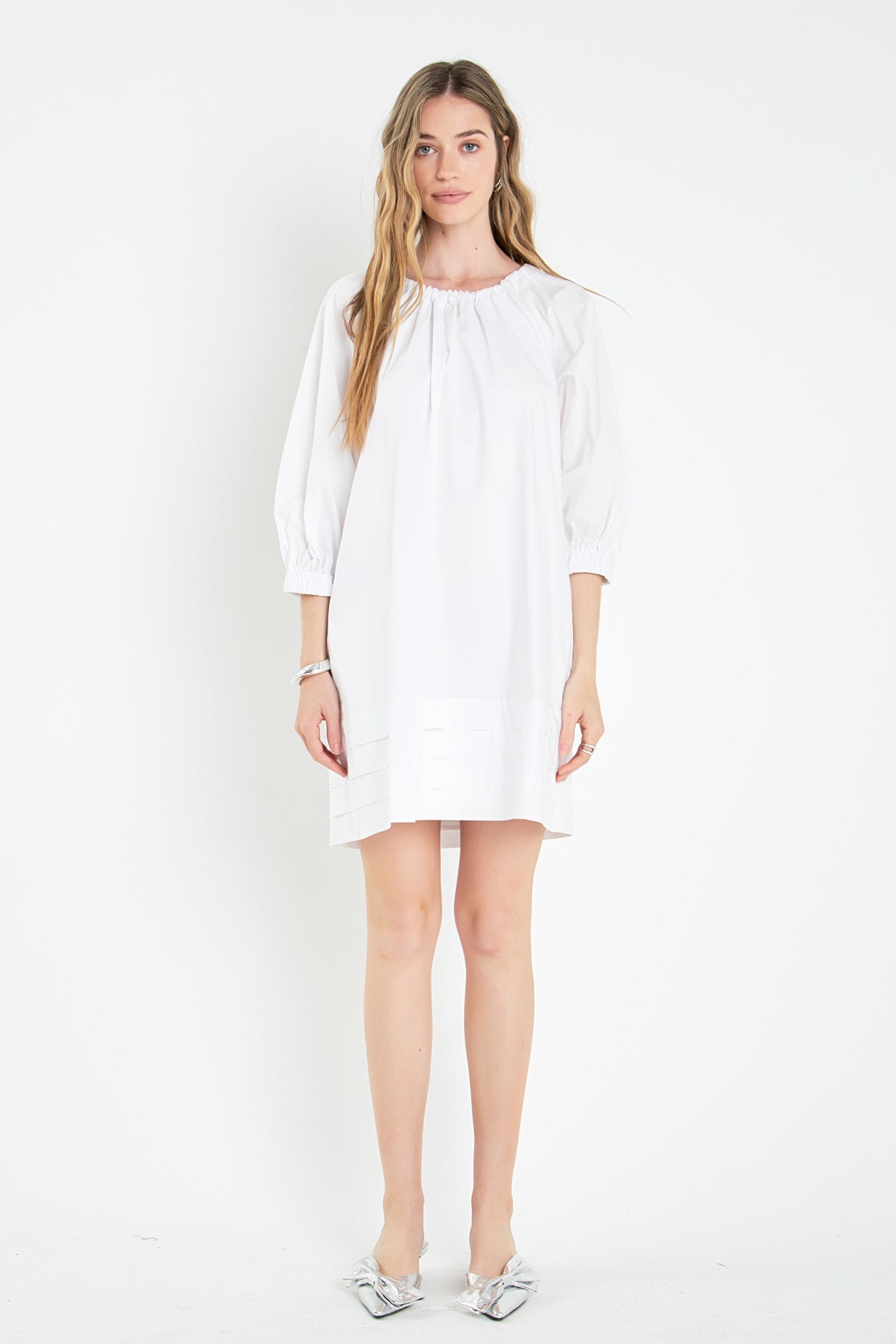 ENGLISH FACTORY - Pleats Detail Boxy Mini Dress - DRESSES available at Objectrare