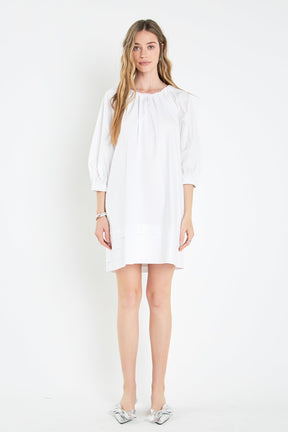 ENGLISH FACTORY - Pleats Detail Boxy Mini Dress - DRESSES available at Objectrare