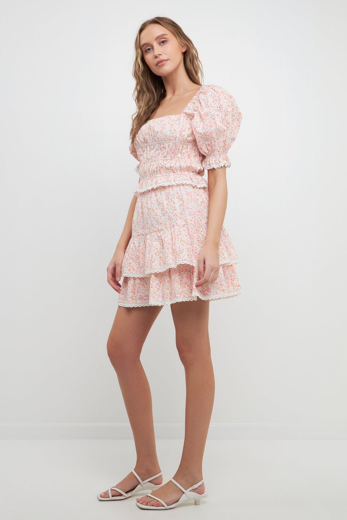 FREE THE ROSES - Free The Roses - Floral Eyelet Ruffled Mini Skirt - SKIRTS available at Objectrare