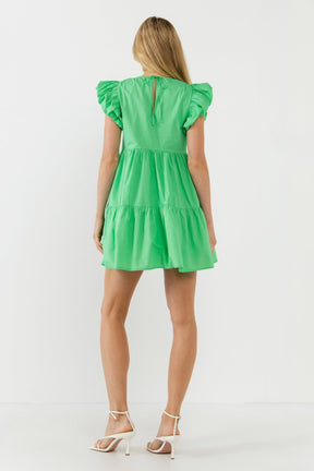 ENGLISH FACTORY - Balloon Sleeve Mini Dress - DRESSES available at Objectrare