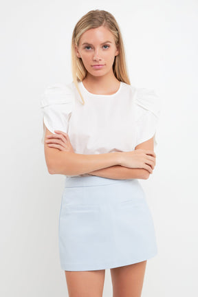 ENGLISH FACTORY - Shirring Detail Sleeve Top - TOPS available at Objectrare