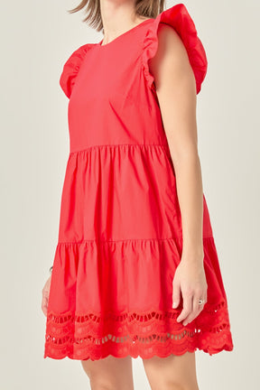 ENGLISH FACTORY - Embroidery Detail Mini Dress - DRESSES available at Objectrare