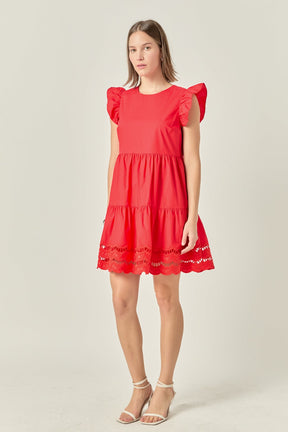 ENGLISH FACTORY - Embroidery Detail Mini Dress - DRESSES available at Objectrare