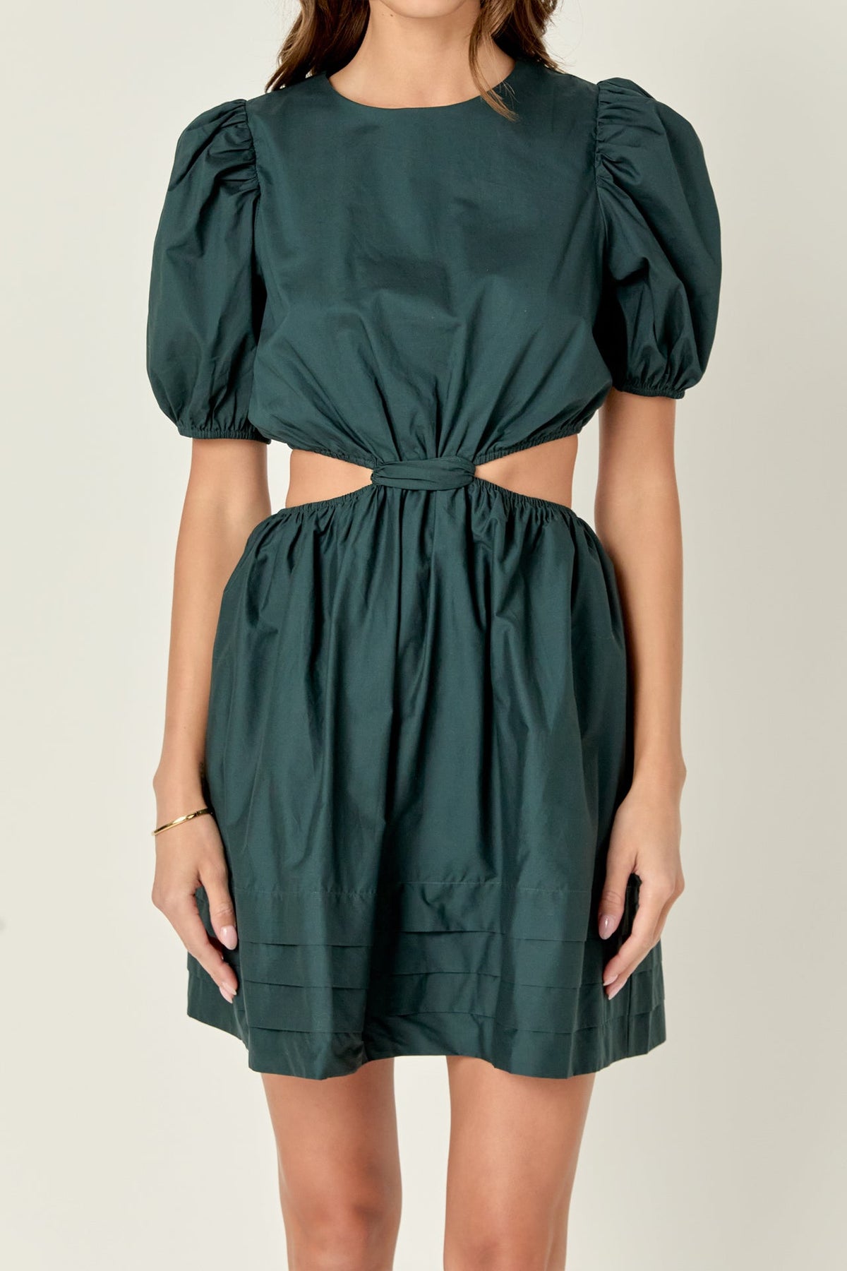 English Factory - Pleats with Cut-out Detail Mini Dress