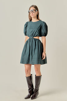 ENGLISH FACTORY - Pleats with Cut-out Detail Mini Dress - DRESSES available at Objectrare