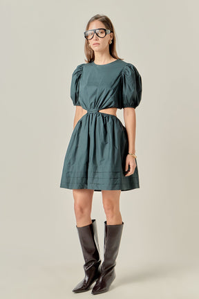 ENGLISH FACTORY - Pleats with Cut-out Detail Mini Dress - DRESSES available at Objectrare