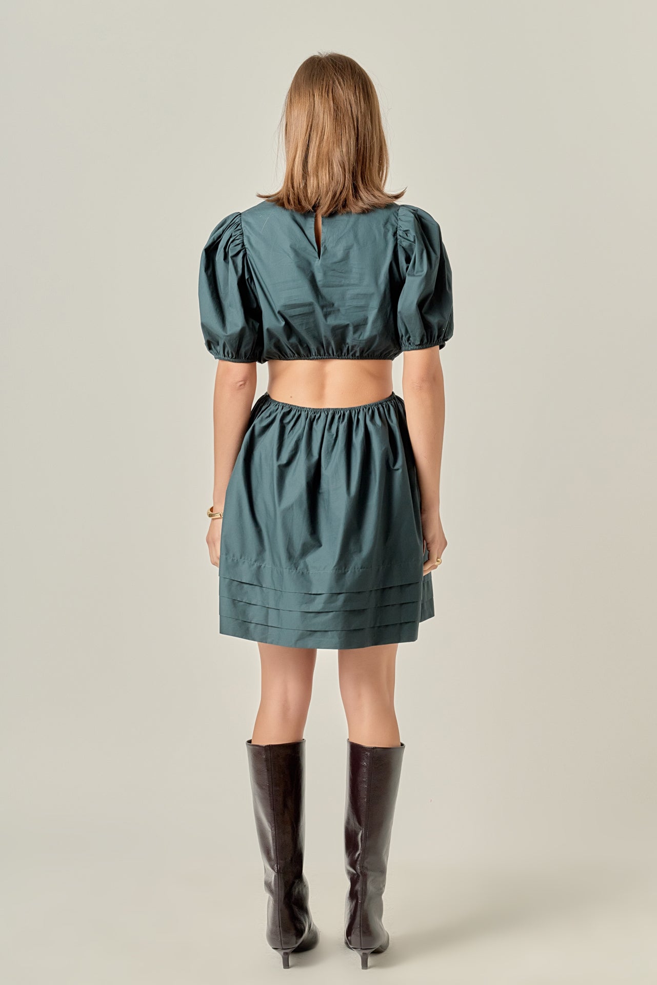 ENGLISH FACTORY - Pleats with Cut-out Detail Mini Dress - DRESSES available at Objectrare