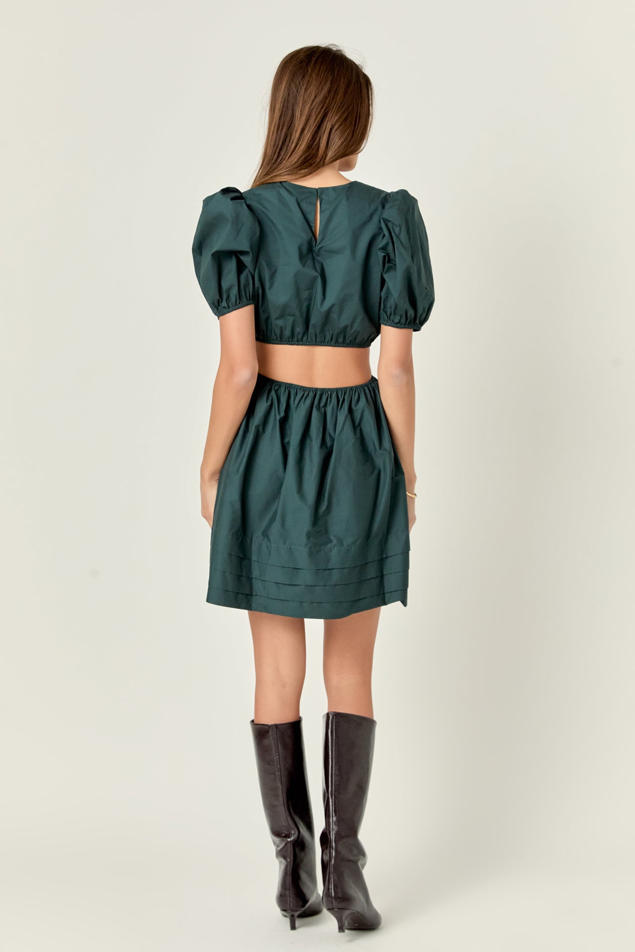 ENGLISH FACTORY - English Factory - Pleats with Cut-out Detail Mini Dress - DRESSES available at Objectrare