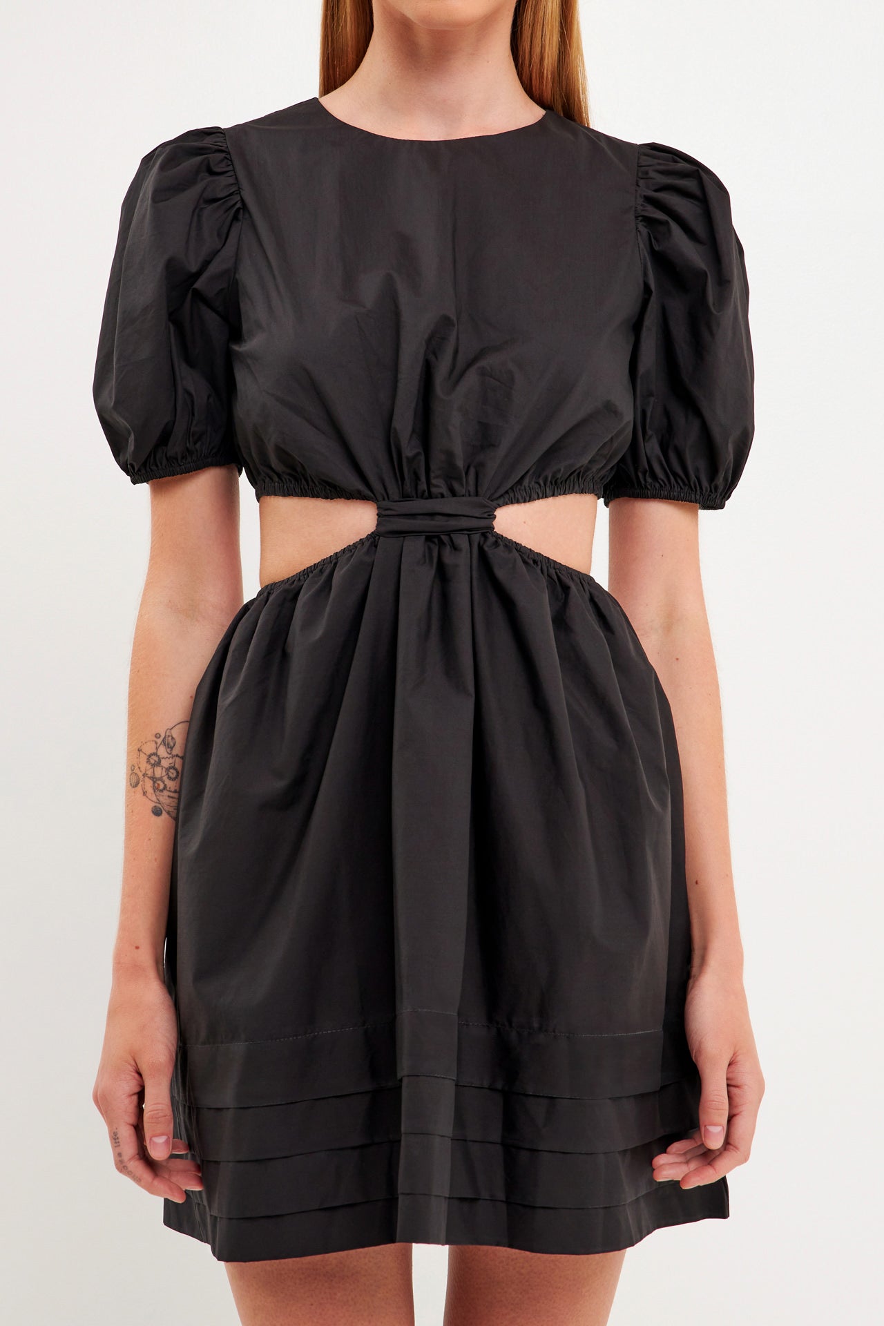 ENGLISH FACTORY - Pleats with Cut-out Detail Mini Dress - DRESSES available at Objectrare