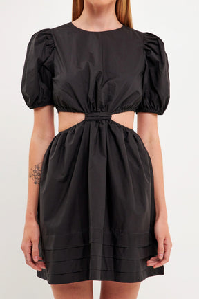 ENGLISH FACTORY - Pleats with Cut-out Detail Mini Dress - DRESSES available at Objectrare