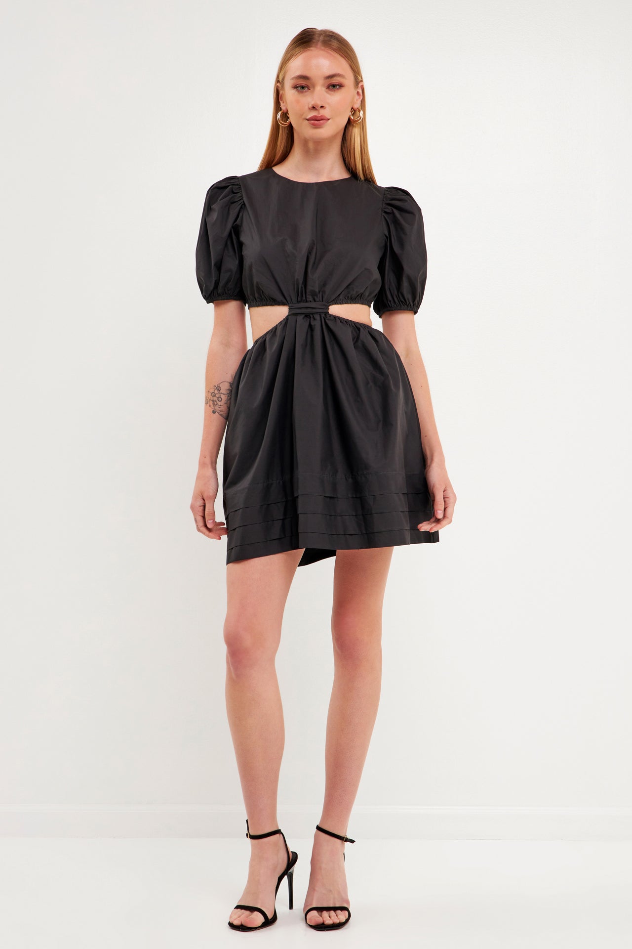 ENGLISH FACTORY - Pleats with Cut-out Detail Mini Dress - DRESSES available at Objectrare