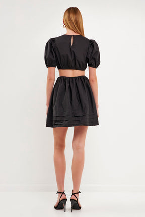 ENGLISH FACTORY - Pleats with Cut-out Detail Mini Dress - DRESSES available at Objectrare
